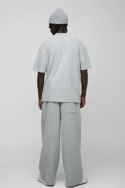 Best boohooMAN Oversized Extended Neck Heavyweight T-shirt grey marl