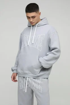 Flash Sale boohooMAN Oversized Fit Homme Print Tracksuit grey