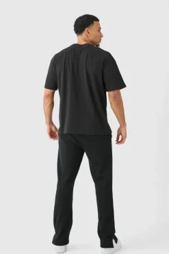Discount boohooMAN Oversized Floral Mask T-shirt black