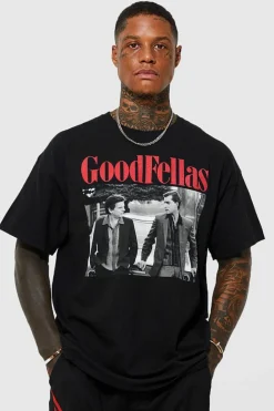 Fashion boohooMAN Oversized Goodfellas License T-shirt black