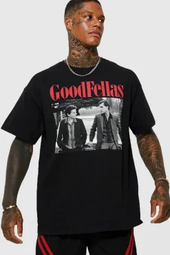 Fashion boohooMAN Oversized Goodfellas License T-shirt black