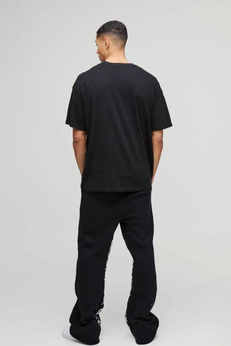 Best Sale boohooMAN Oversized Hate Heart Puff Print Graphic T-Shirt black