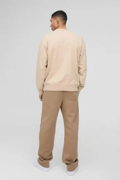 New boohooMAN Oversized Hokusai Art License Print Sweatshirt ecru