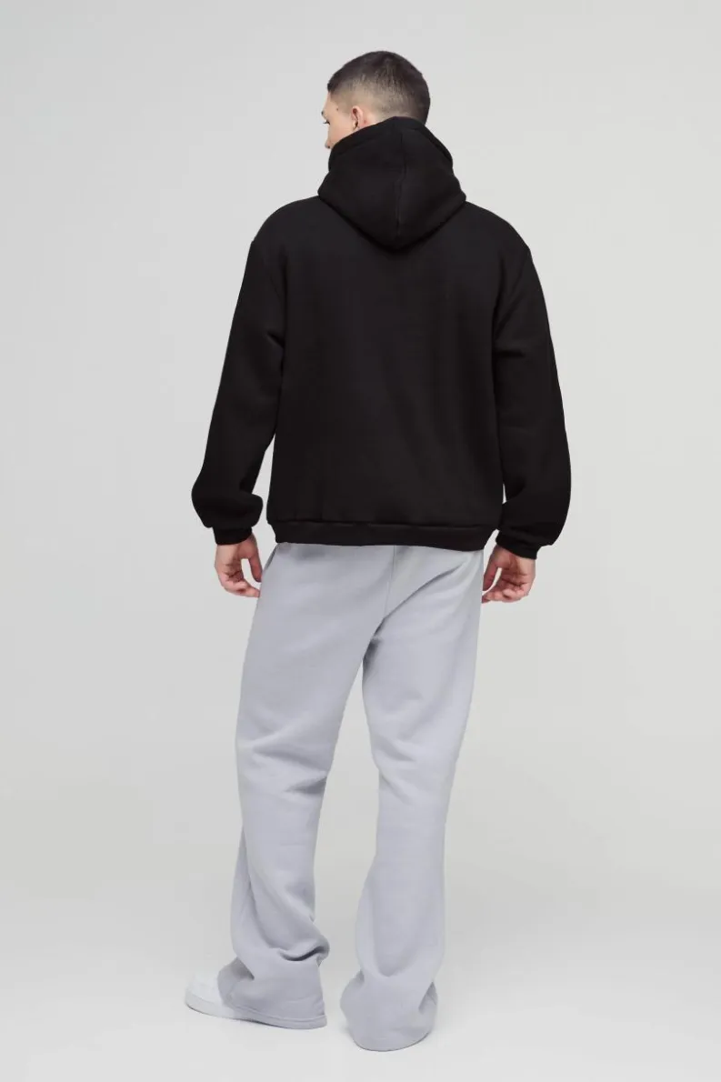 Discount boohooMAN Oversized Homme Print Hoodie black