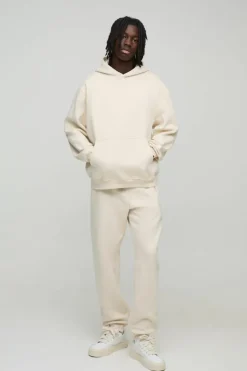 Clearance boohooMAN Oversized Hooded Tracksuit taupe