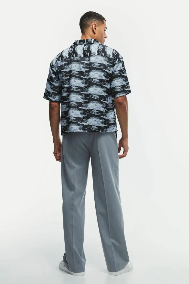 Best Sale boohooMAN Oversized Jacquard Boxy Shirt black