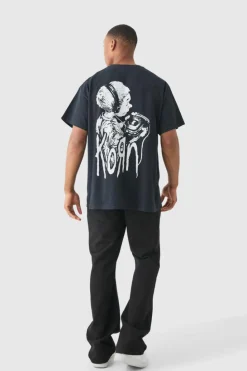 Fashion boohooMAN Oversized Korn Band License T-shirt black