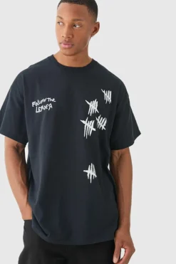 Fashion boohooMAN Oversized Korn Band License T-shirt black