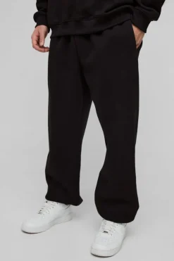 Fashion boohooMAN Oversized Large Scale Worldwide Cuffed Jogger black