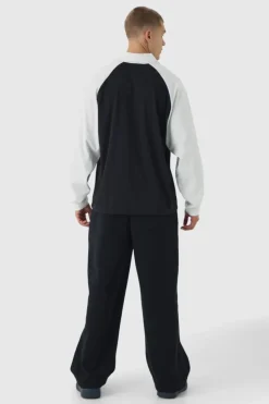 Discount boohooMAN Oversized Limited Edition Long Sleeve Rugby Polo black