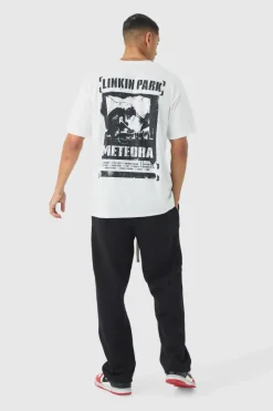 Outlet boohooMAN Oversized Linkin Park Band License Print T-Shirt white