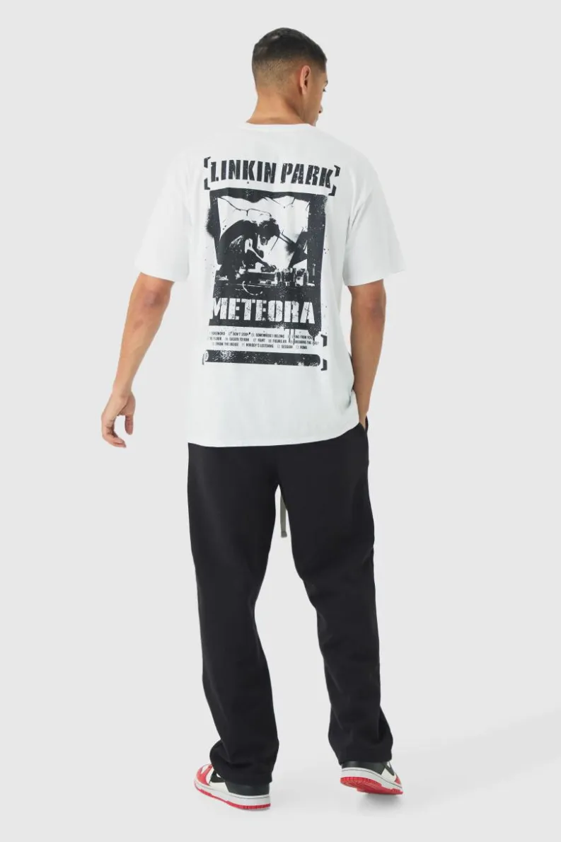 Outlet boohooMAN Oversized Linkin Park Band License Print T-Shirt white
