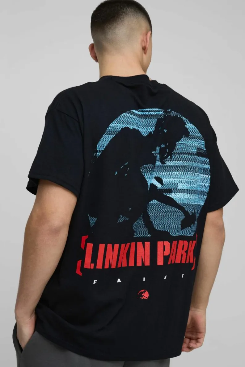 Cheap boohooMAN Oversized Linkin Park Band License T-Shirt black