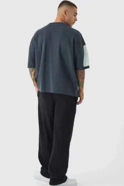 Store boohooMAN Oversized Moto 100 Knitted T-Shirt black