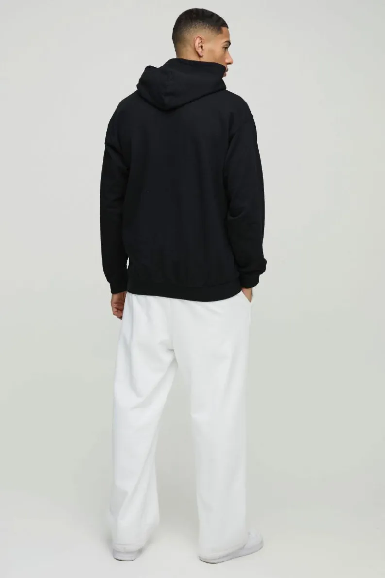Cheap boohooMAN Oversized Nas License Print Hoodie black