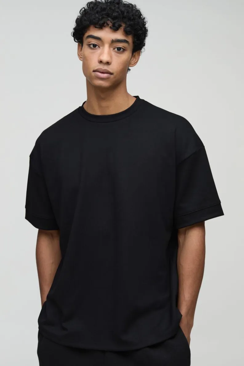 Cheap boohooMAN Oversized Peached T-Shirt black