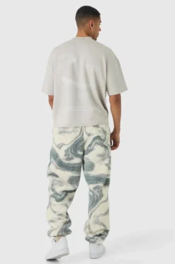 Discount boohooMAN Oversized Printed Borg Expedition Jogger grey