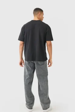 Discount boohooMAN Oversized Renaissance Over Seams T-shirt black