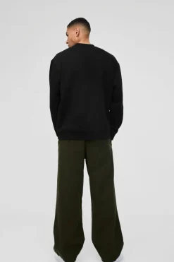 Clearance boohooMAN Oversized Sahara Ave Western Graphic Sweatshirt black