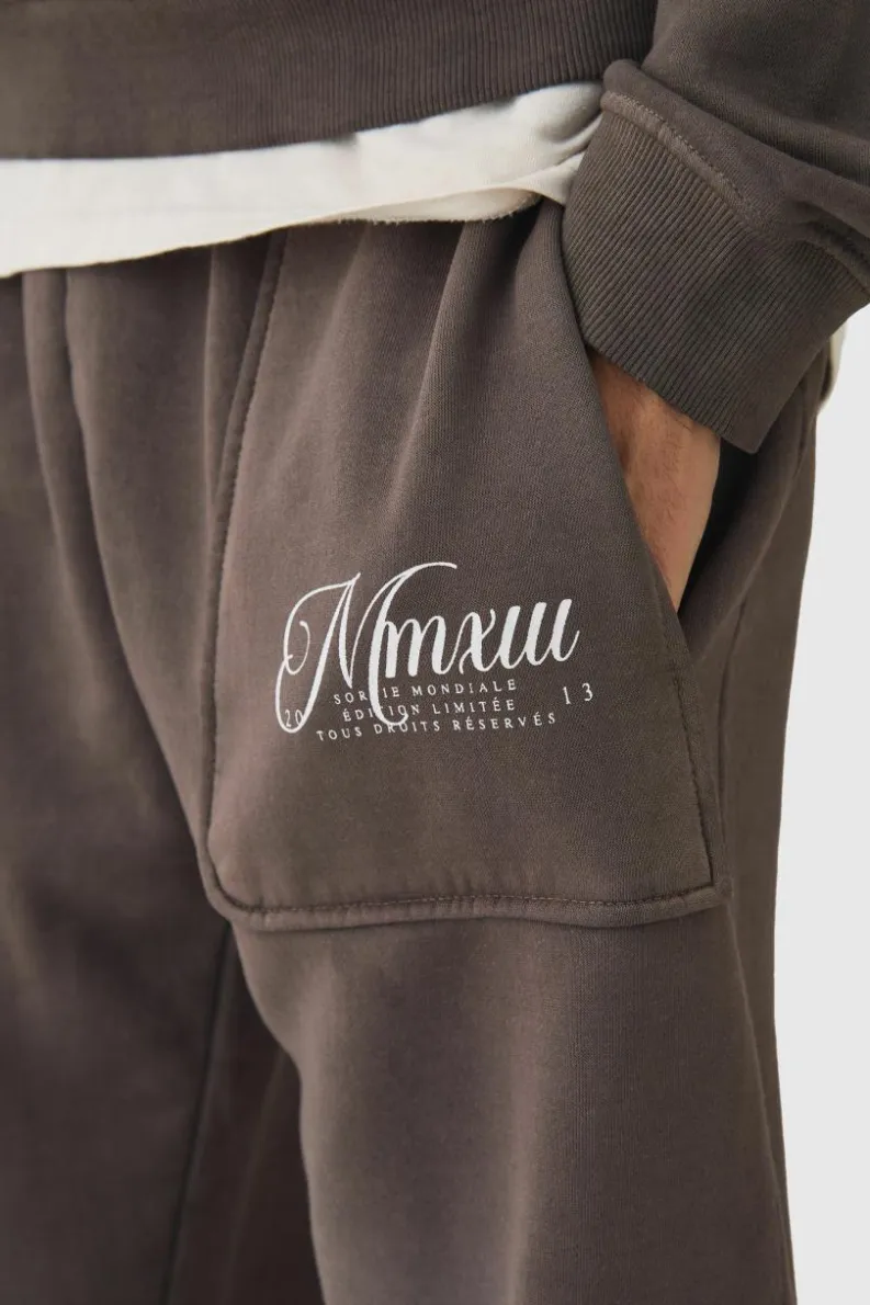 Cheap boohooMAN Oversized Seam Detail Joggers coffee