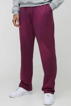 Clearance boohooMAN Oversized Spray Wash Jogger burgundy