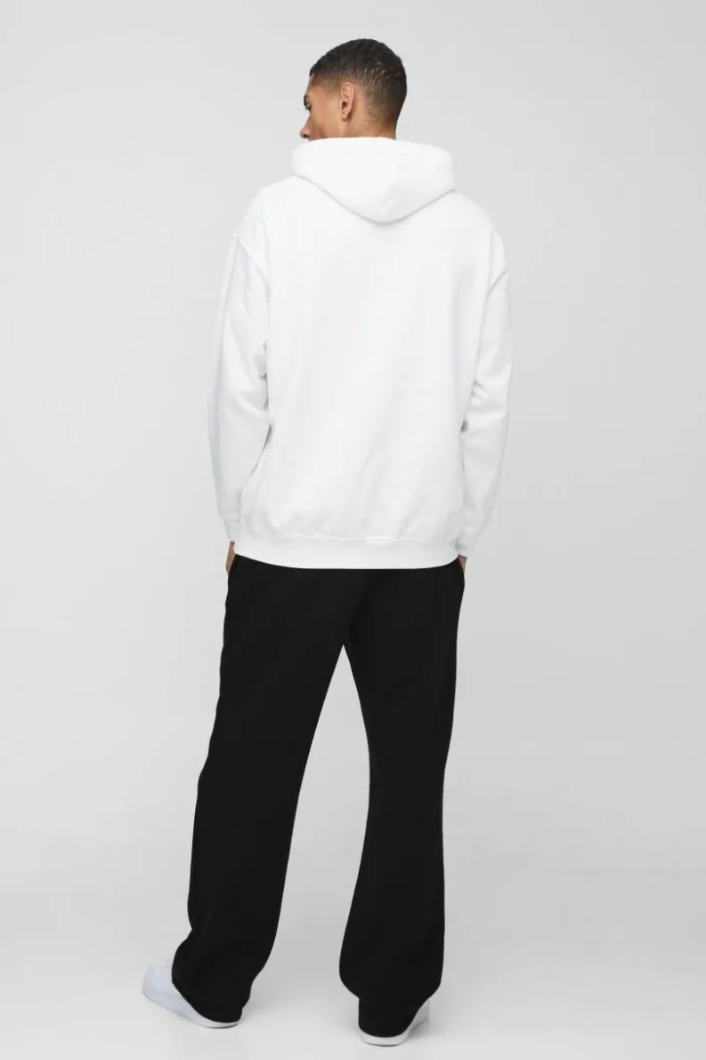 Cheap boohooMAN Oversized UFC Sports License Print Hoodie white