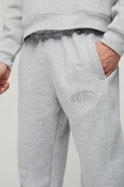 Store boohooMAN Oversized Waffle Panel Jogger grey marl