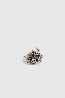 Fashion boohooMAN 4 Pack Casino Style Rings in silver