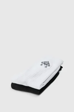 Outlet boohooMAN 2 Pack Cross Embroidered Socks multi