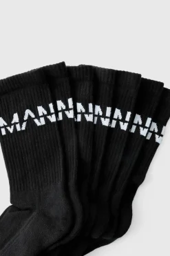 New boohooMAN 7 Pack MAN Dash Sports Socks black