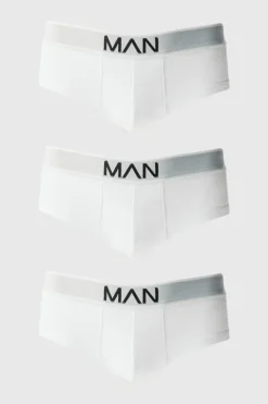 Discount boohooMAN 3 Pack Man Logo Briefs white