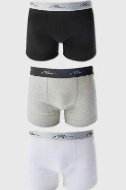 Cheap boohooMAN 3 Pack Man Signature Mixed Colour Trunks multi