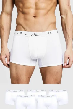 Sale boohooMAN 5 Pack MAN Signature Trunks white
