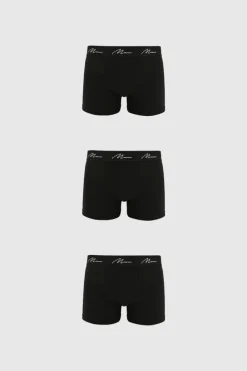 Flash Sale boohooMAN 3 Pack MAN Signature Trunks black