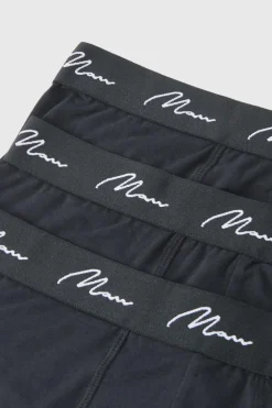 Fashion boohooMAN 3 Pack Man Signature Trunks black