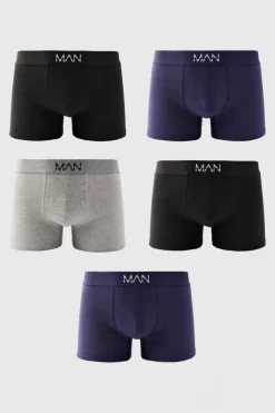 Cheap boohooMAN 5 Pack Mixed Colour Man Trunks multi