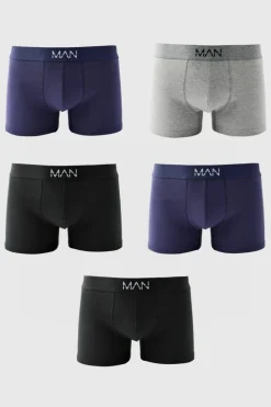 Discount boohooMAN 5 Pack Mixed Colour Man Trunks multi