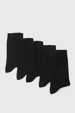 Sale boohooMAN 5 Pack Plain Socks black