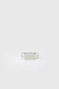 Best Sale boohooMAN 3 Pack Signet Rings silver