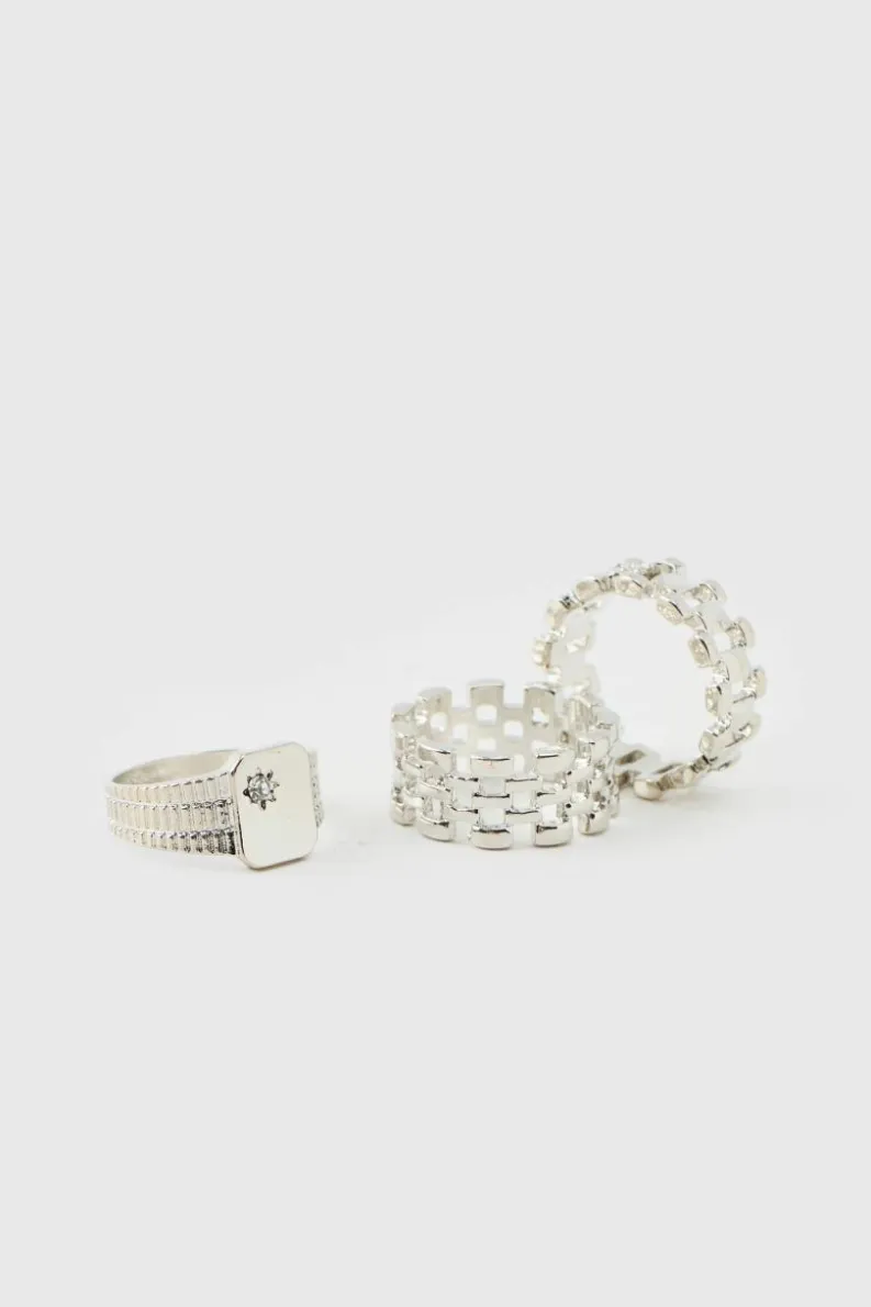 Best boohooMAN 3 Pack Jubilee Bands Rings silver