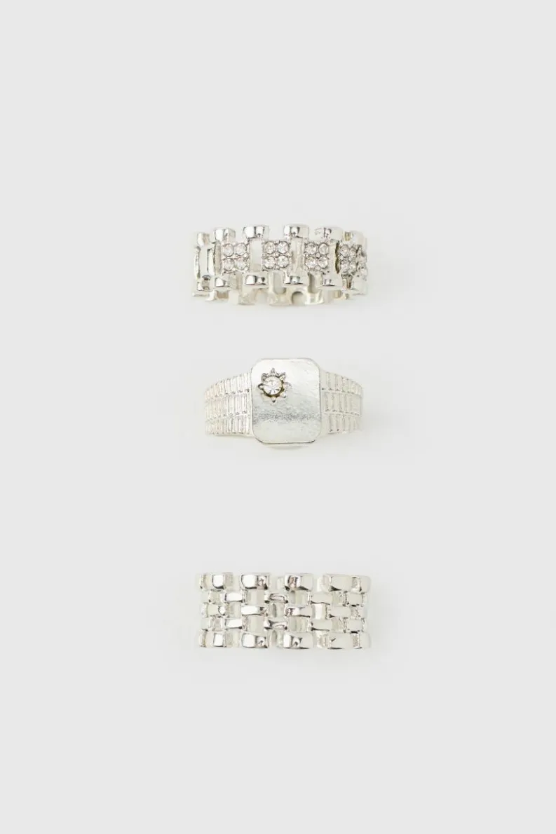 Best boohooMAN 3 Pack Jubilee Bands Rings silver