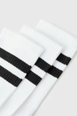 Clearance boohooMAN 3 Pack Sport Stripe Socks white
