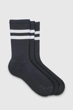 Flash Sale boohooMAN 3 Pack Sport Stripe Socks black