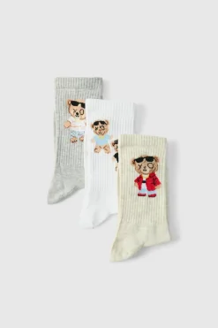 Best Sale boohooMAN 3 Pack Teddy Bear Sports Socks multi