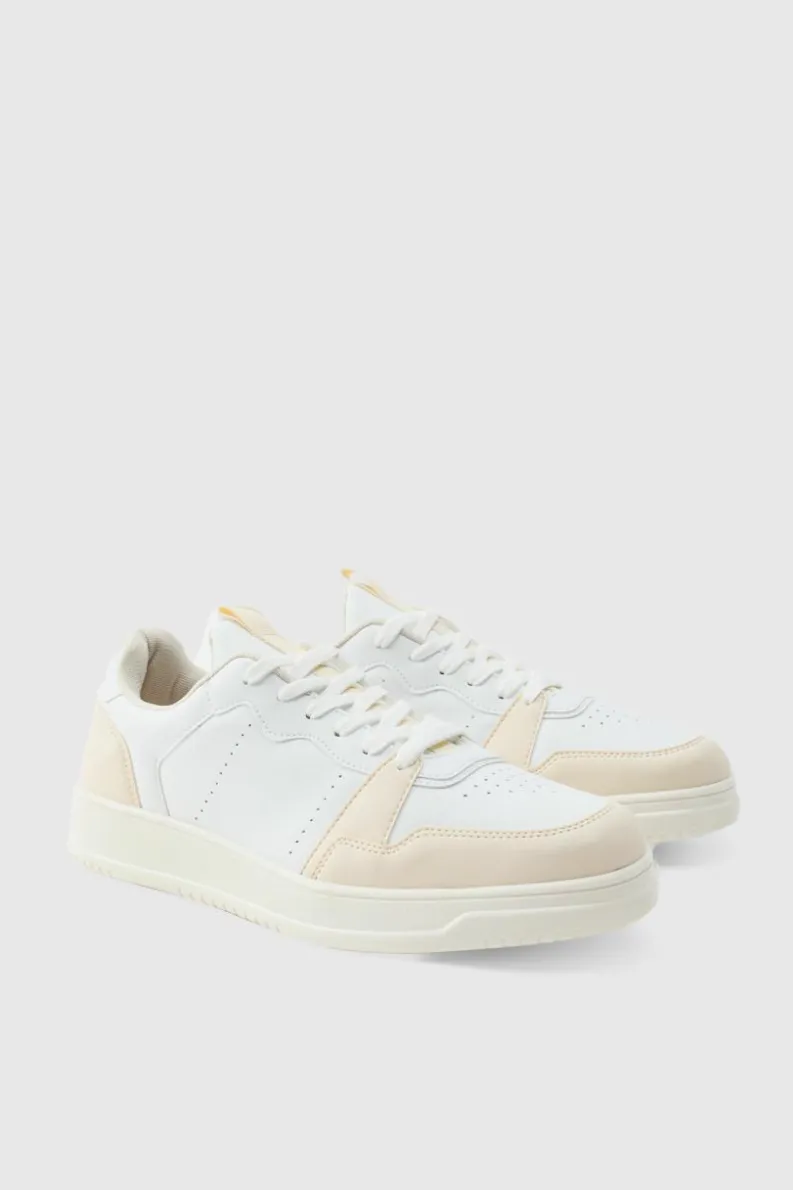 Cheap boohooMAN Panel Chunky Trainers In white