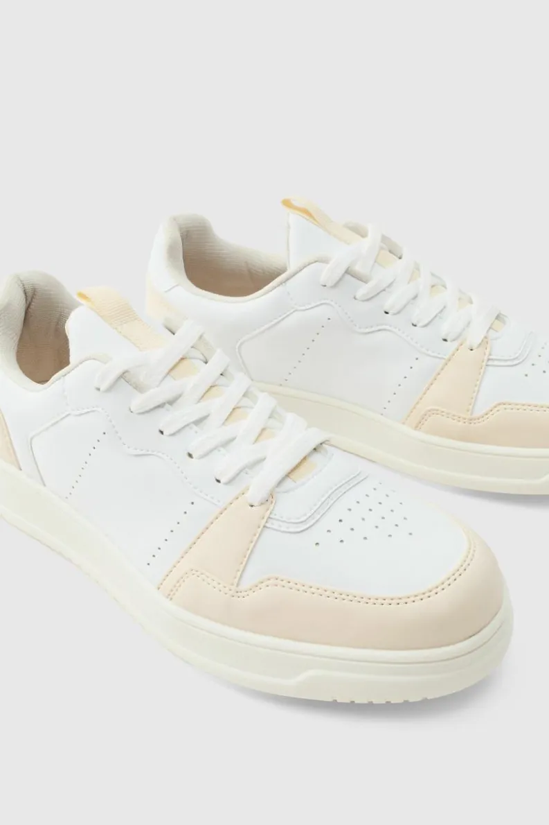 Cheap boohooMAN Panel Chunky Trainers In white