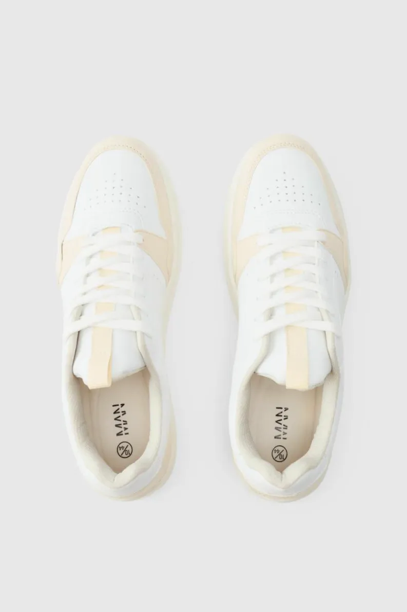 Cheap boohooMAN Panel Chunky Trainers In white