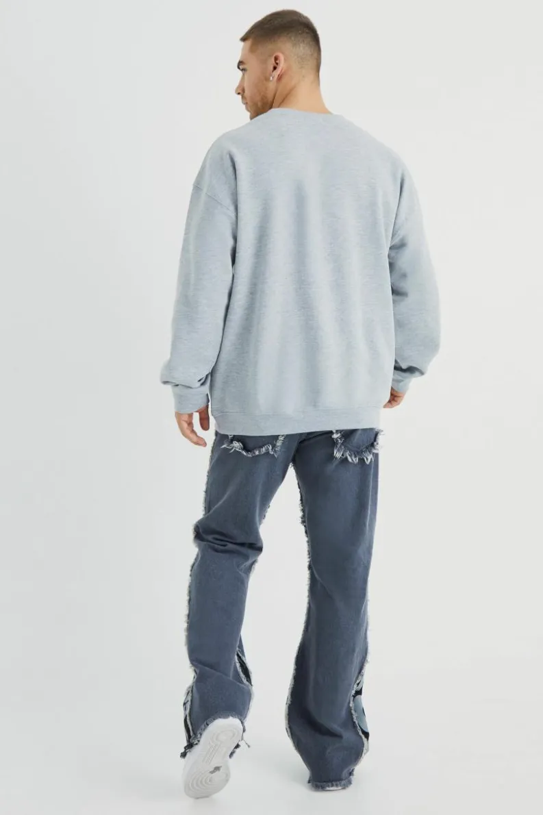Fashion boohoo Panel Denim Jacket and Jeans Set mid grey