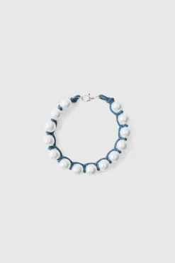 Best Sale boohooMAN Pearl Rope Bracelet silver