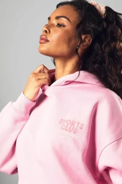 Online boohoo Dsgn Studio Sports Bubble Slogan Oversized Hoodie pink